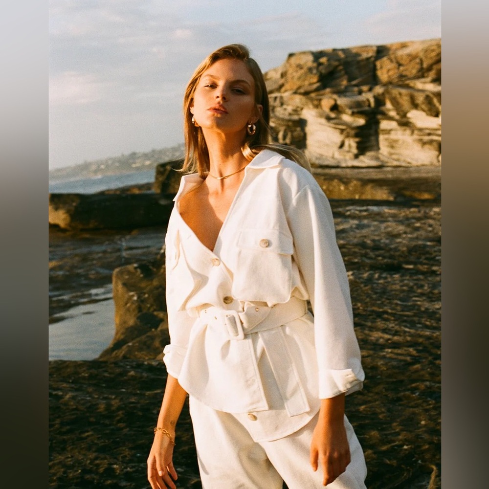 SUBOO- Camryn Oversized Shacket| ivory